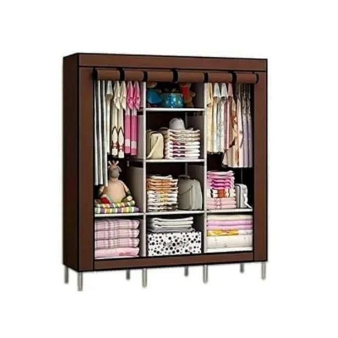 JIBAO 3Column Wooden Portable Wardrobe - Image 1