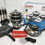 Dessini durable(23 )piece non-stick cooking pots - black