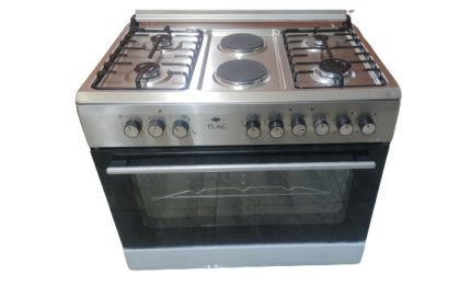 TLAC Standing Cooker, 90cm X 60cm, 4 + 2, Electric Oven, Half Inox