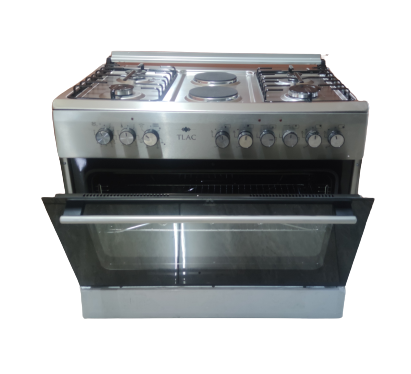 TLAC Standing Cooker, 90cm X 60cm, 4 + 2, Electric Oven, Half Inox