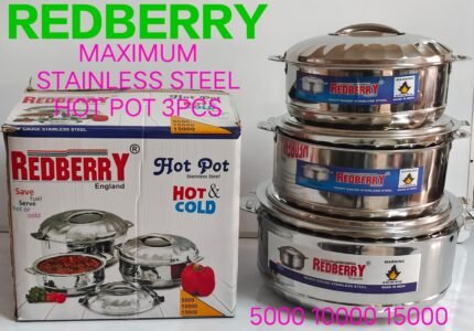 Redberry 3pc Stainless Steel Hot Pot Set