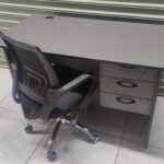 0.9m Grey Wooden Office Desk and Office Chair