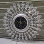 Peacock wall clock home decor