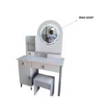 Dressing table with ring light