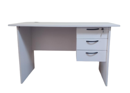 All White Wooden Office Desk