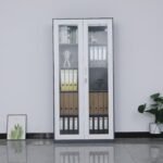 2 door filling cabinet with glass doors