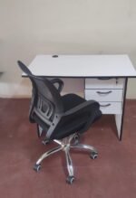 White Wooden Study Desk & 005 Chair
