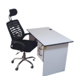 White Wooden Study Desk & Chair