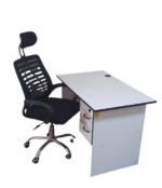 White Wooden Study Desk & Chair