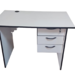 0.9m White Wooden Office Desk