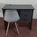 Grey study desk with Eames chair
