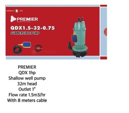 Premier Submersible 1HP Water Pump- QDX
