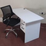 White study desk with office chair