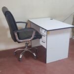 White study table with comfortable backrest