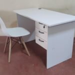 White study desk with Eames chair