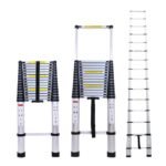 Telescopic foldable ladder