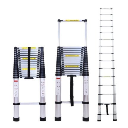 Telescopic foldable ladder