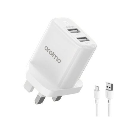 oraimo Firefly 2U 12W 2.4A Dual USB Fast Charger Kit with 1.5M Type-C cable