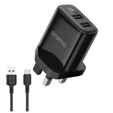 Oraimo Firefly dual USB fast charger kit with 1.5M micro cable