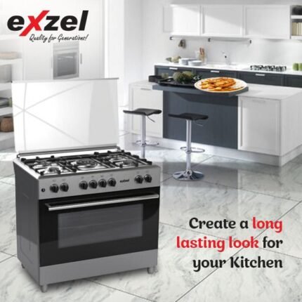 Exzel 90x60cm 5gas standing cooker with electric oven