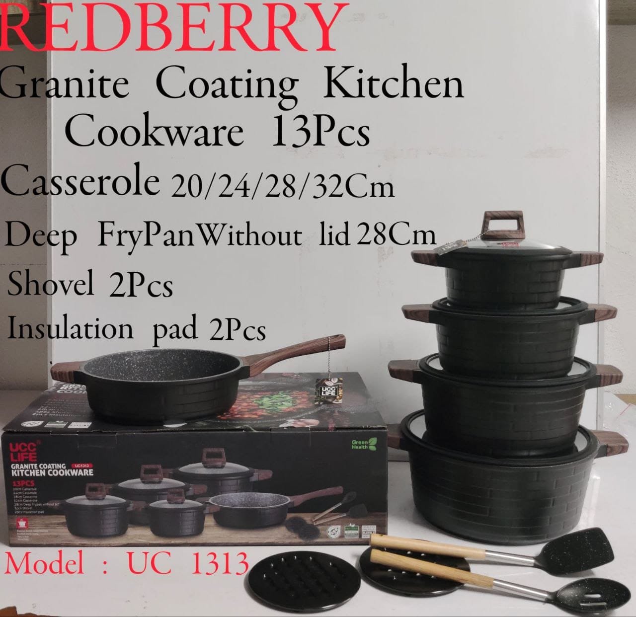 Nutrichef 21pcs Kitchenware Pots & Pans Set Black - Black - 22