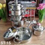 15pcs Stainless Steel Cookware Set