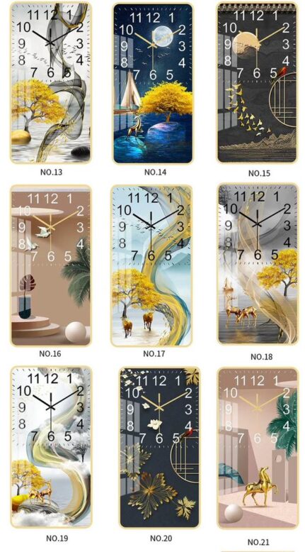 Rectangular Crystal Porcelain Clock with Silent Movement