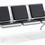 Heavy Duty 3 Seater Leather Padded Link Chair