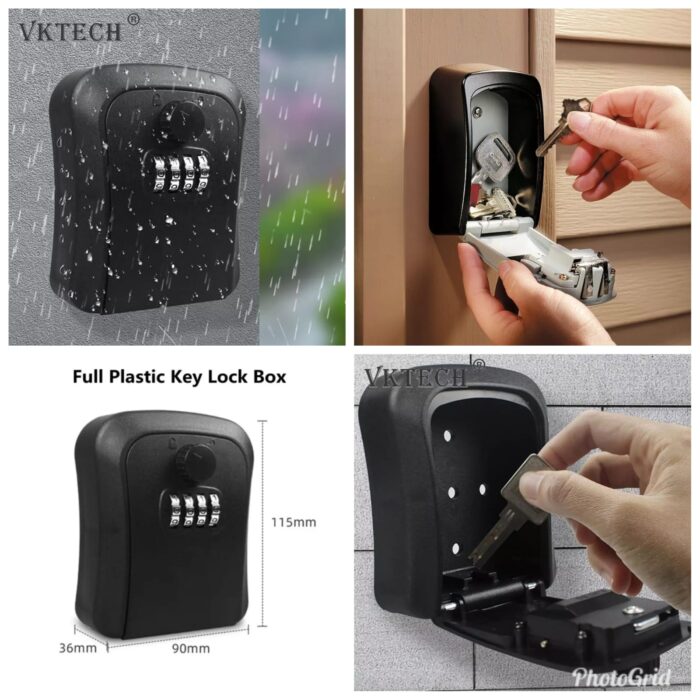 Weatherproof wall mounted key safe password