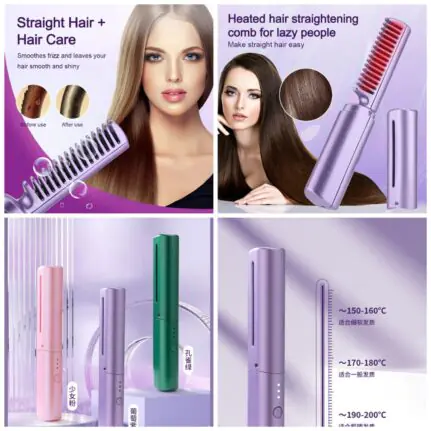 Portable Rechargeable Hair Straightening Comb