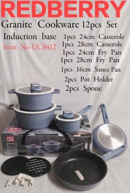 Redberry 11pcs Granite Induction Base Cookware Set
