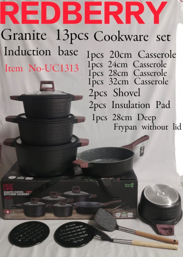 Redberry 13pcs Granite Induction Base Cookware Set