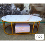 1.2m Round Marble Effect Coffee Table