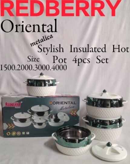 Redberry Oriental Metalica Insulated 4pcs Hotpots