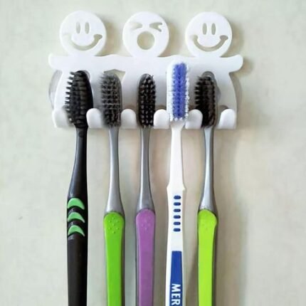 bathroom suction 5-position toothbrush holder rack