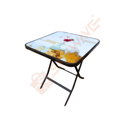 Square foldable glass table