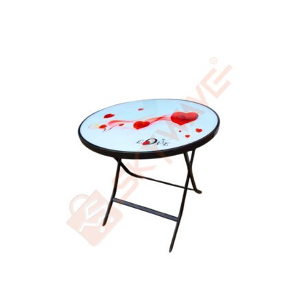 Round Foldable Glass Table - 60cm