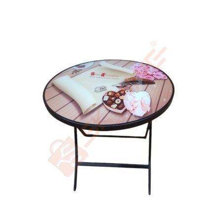 Round Foldable Glass Table - 80cm