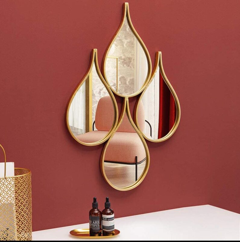 4Pcs tear drop decor mirror