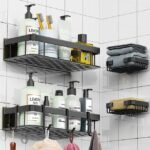 4-piece set corner shower bathroom home organizers and storage