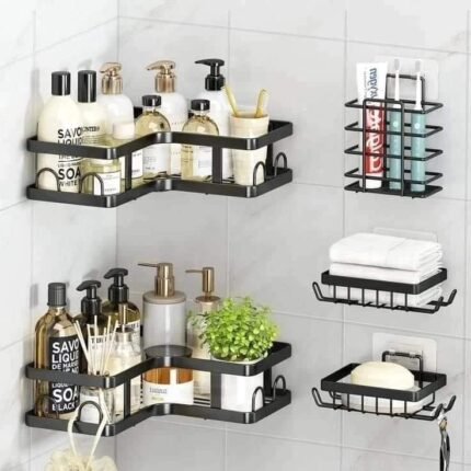 5-Piece Set Corner Shower Bathroom Organizer