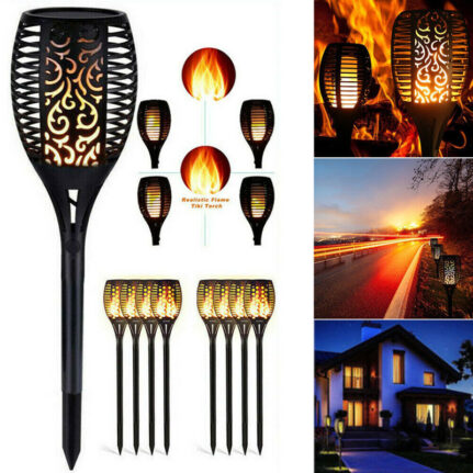 6pcs LED Solar Flame Lamps