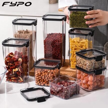 8pcs Airtight Transparent Acrylic Food Storage Containers