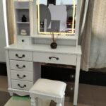 Classic White Dressing Table with Mirror