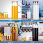 Glass Water Pitcher with bamboo lid