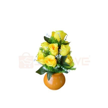 Table Top Yellow Rose Artificial Plants