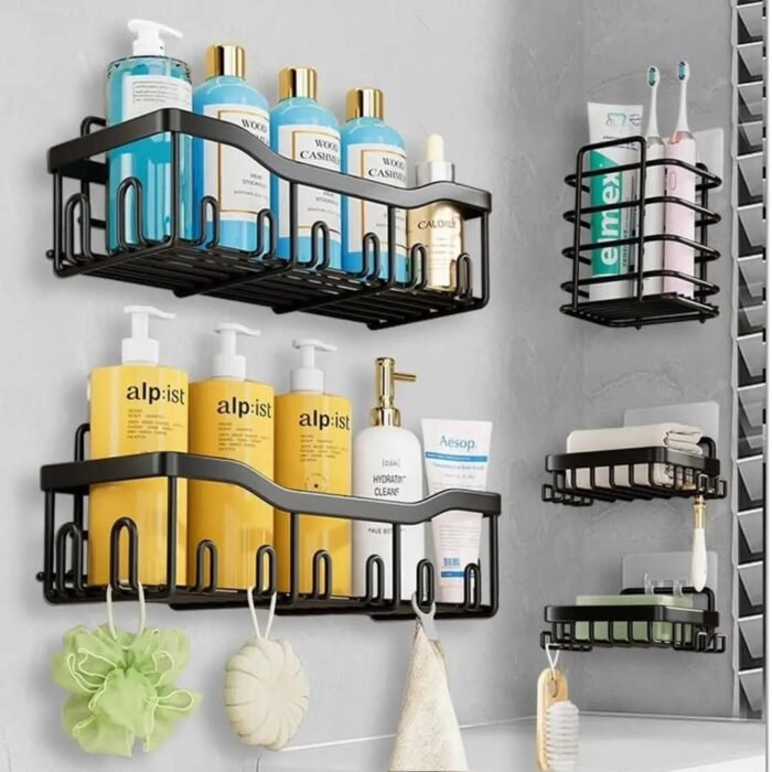 5-Piece Set Corner Shower Bathroom Organizer - Image 3