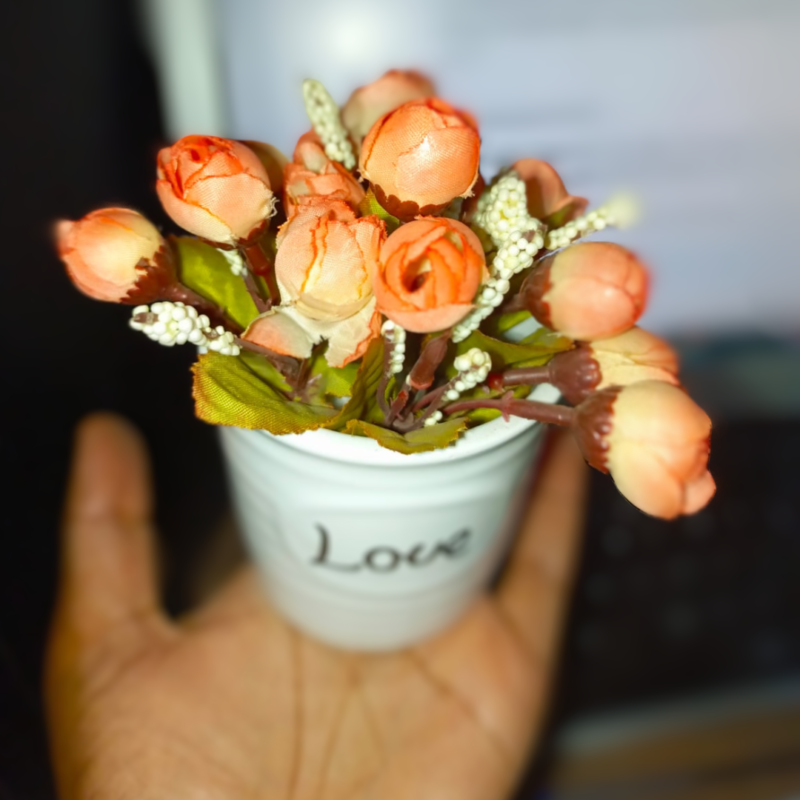 artificial plants and flowers with Love flower base