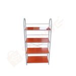 4-Tier Wooden Shoe Rack with Metallic Frames