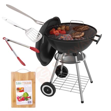 22-Inch Large Portable Charcoal Barbecue Grill with free acessories Picnic gear